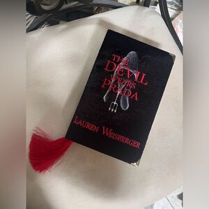 The Devil Wears Prada wood and velour jewelry box / clutch